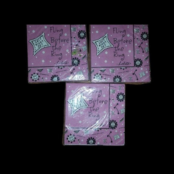 Lolita Cocktail Beverage Napkins - Fling Before The Ring, Set of 3 Packs New - Picture 2 of 4